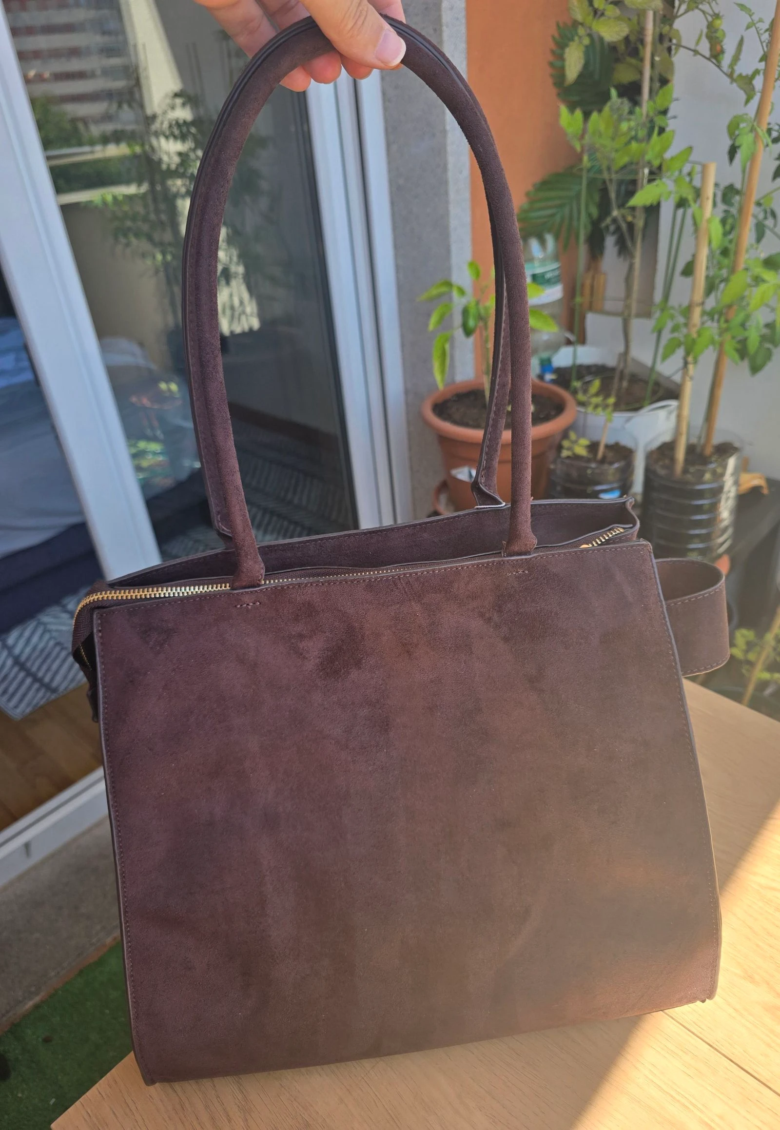 Sac Shopper Effet Daim avec Boucle de Ceinture Stradivarius Neuf Avec Étiquette – photo 3